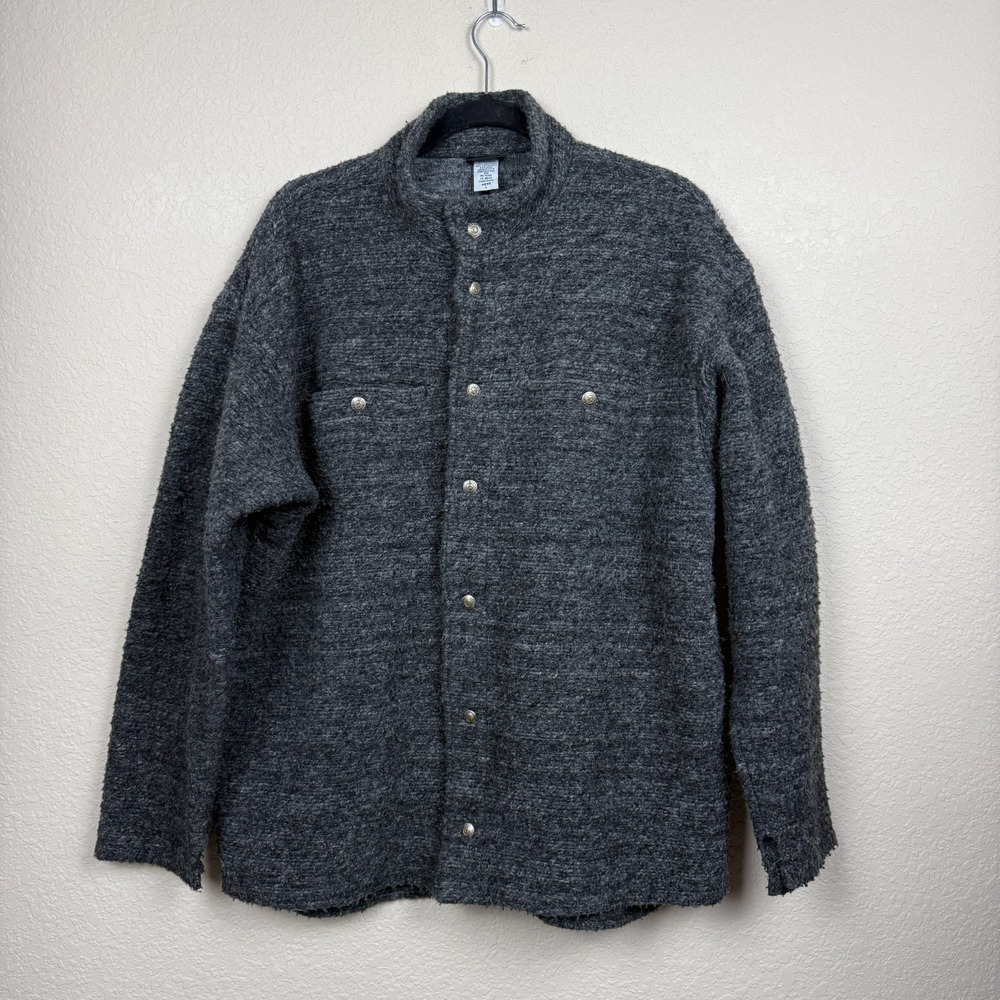 Vtg Gramicci Jacket Mens Gray Wool Blend USA Snap Front Outdoor Gorpcore L *read